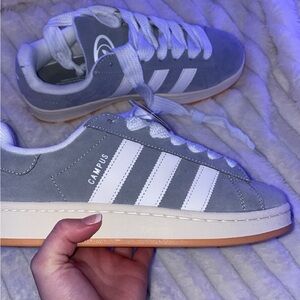 Adidas Gray and White Sneakers